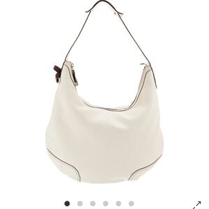 Authentic Gucci White Leather Hobo Bag